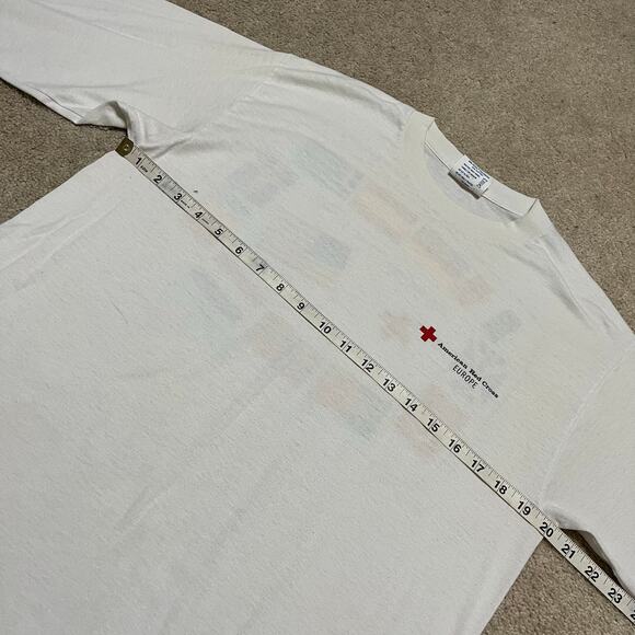 Vintage American Red Cross EUROPE Long Sleeve Graphic Shirt Large - Picture 5 of 7
